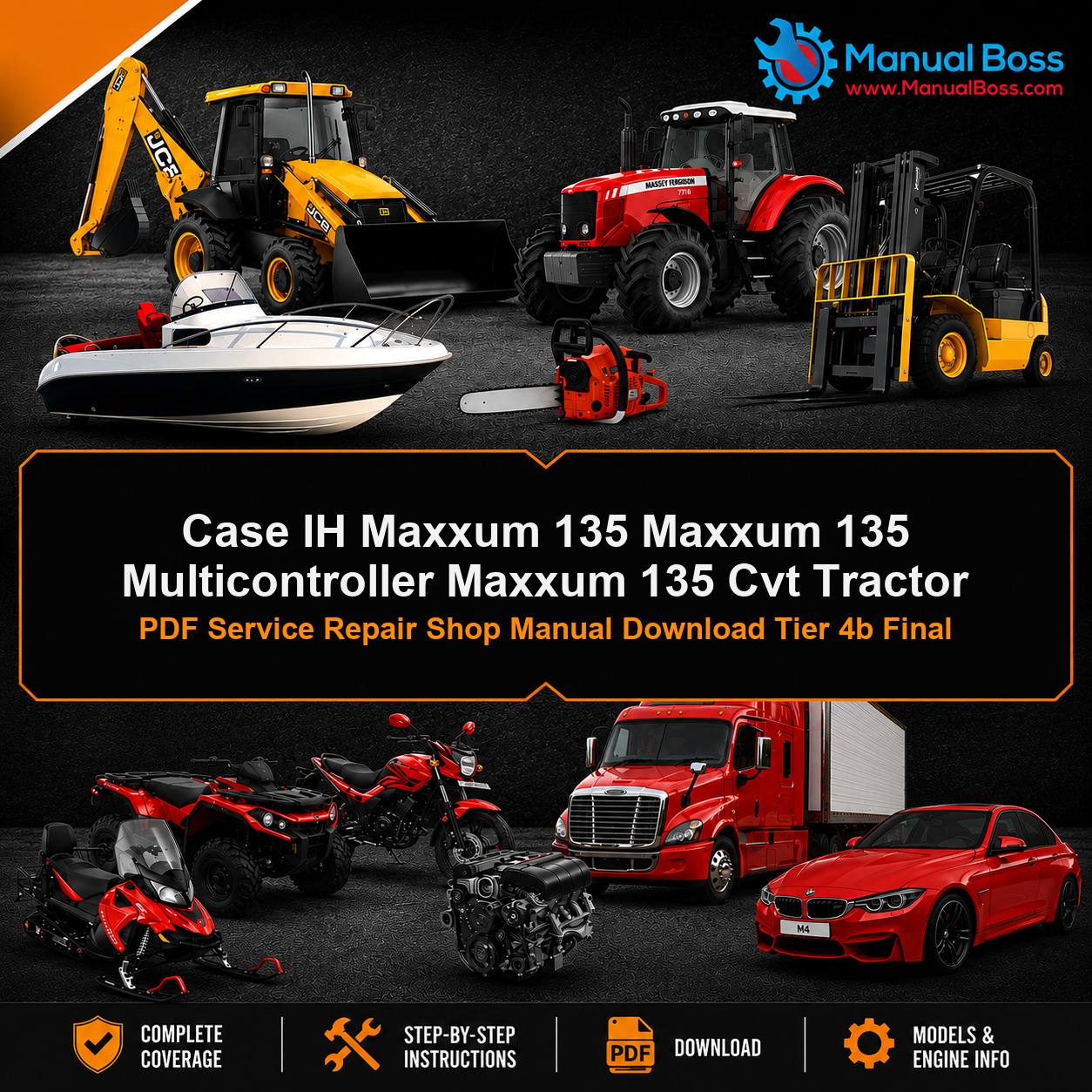 Case IH Maxxum 135 Maxxum 135 Multicontroller Maxxum 135 Cvt Tractor PDF Service Repair Shop Manual Download Tier 4b Final