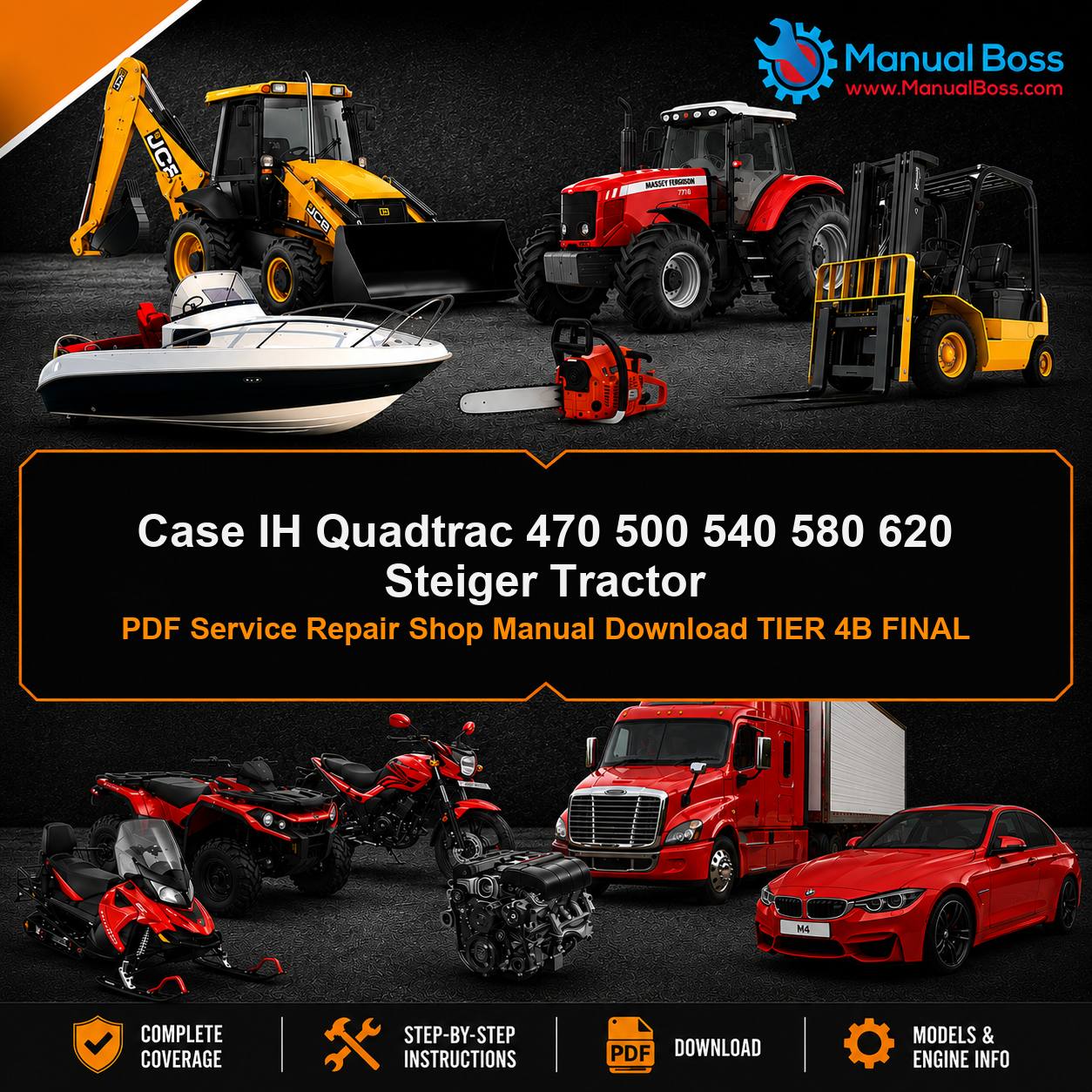 Case IH Quadtrac 470 500 540 580 620 Steiger Tractor PDF Service Repair Shop Manual Download TIER 4B FINAL