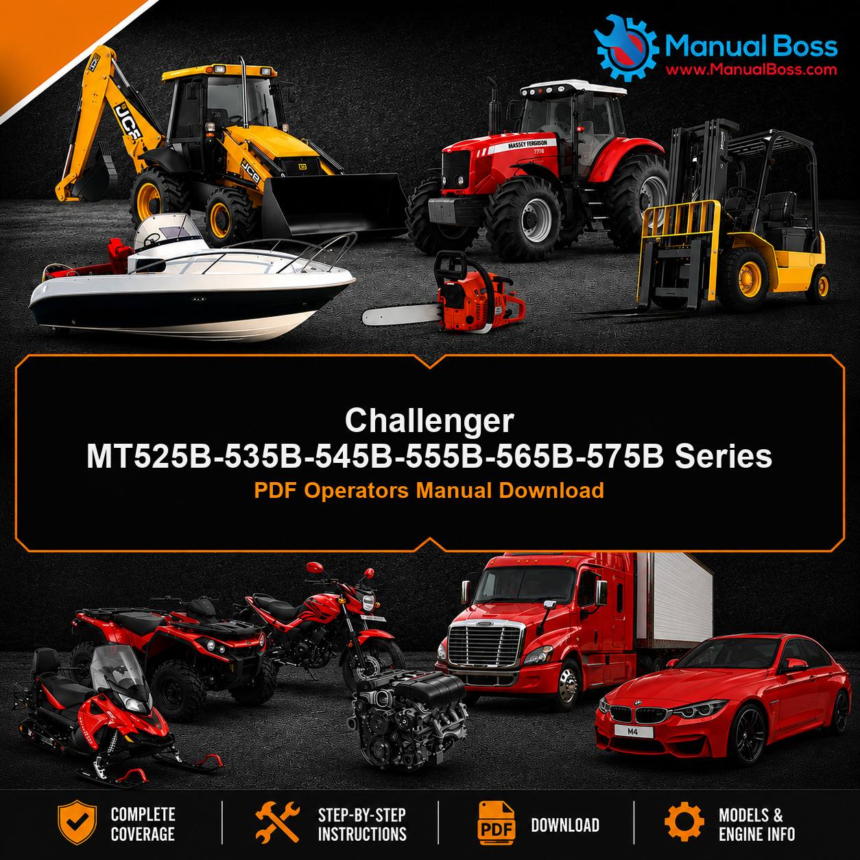 Challenger MT525B-535B-545B-555B-565B-575B Series PDF Operators Manual Download