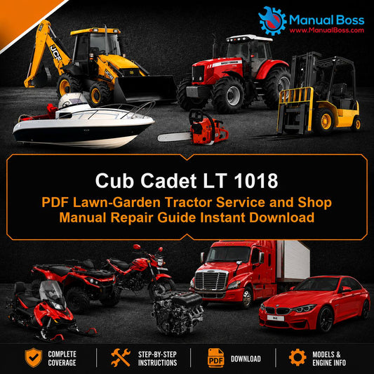 Cub Cadet LT 1018 PDF Lawn-Garden Tractor Service and Shop Manual Repair Guide Instant Download