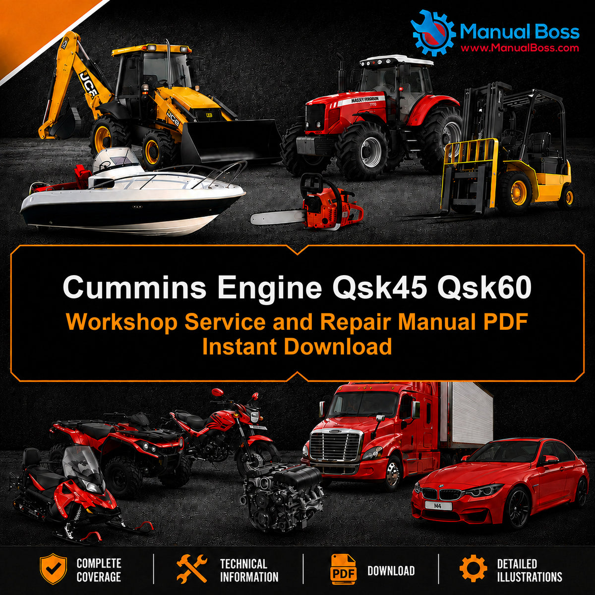 Cummins Engine Qsk45 Qsk60 Workshop Service and Repair Manual PDF Instant Download