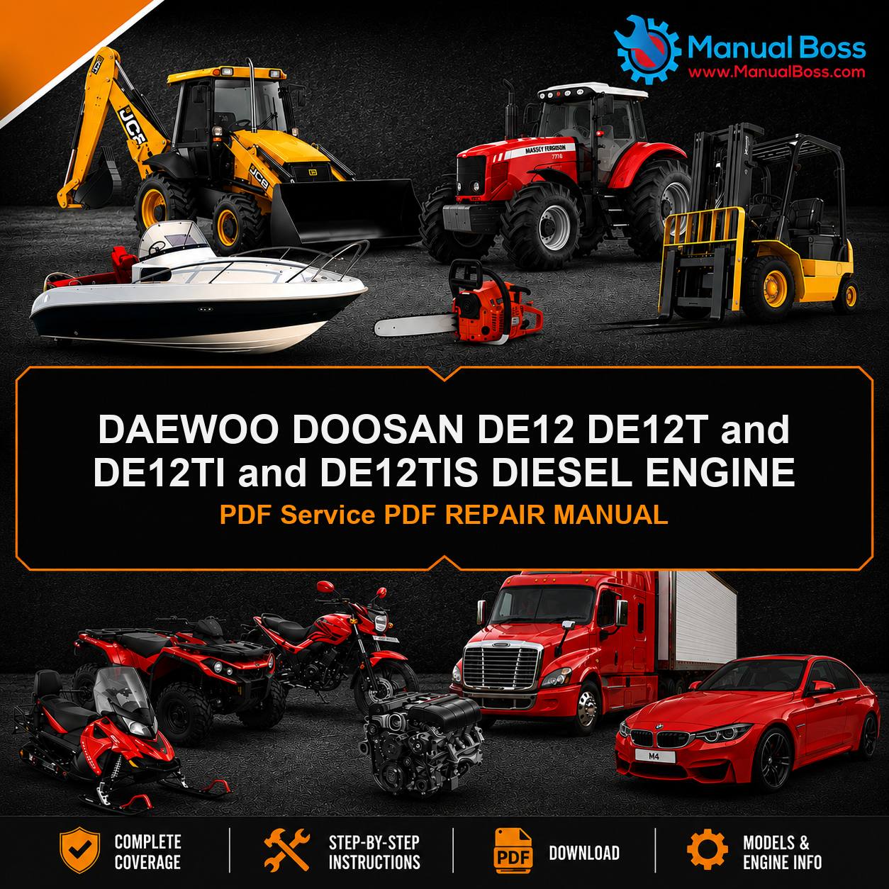 DAEWOO DOOSAN DE12 DE12T and DE12TI and DE12TIS DIESEL ENGINE PDF Service PDF REPAIR MANUAL