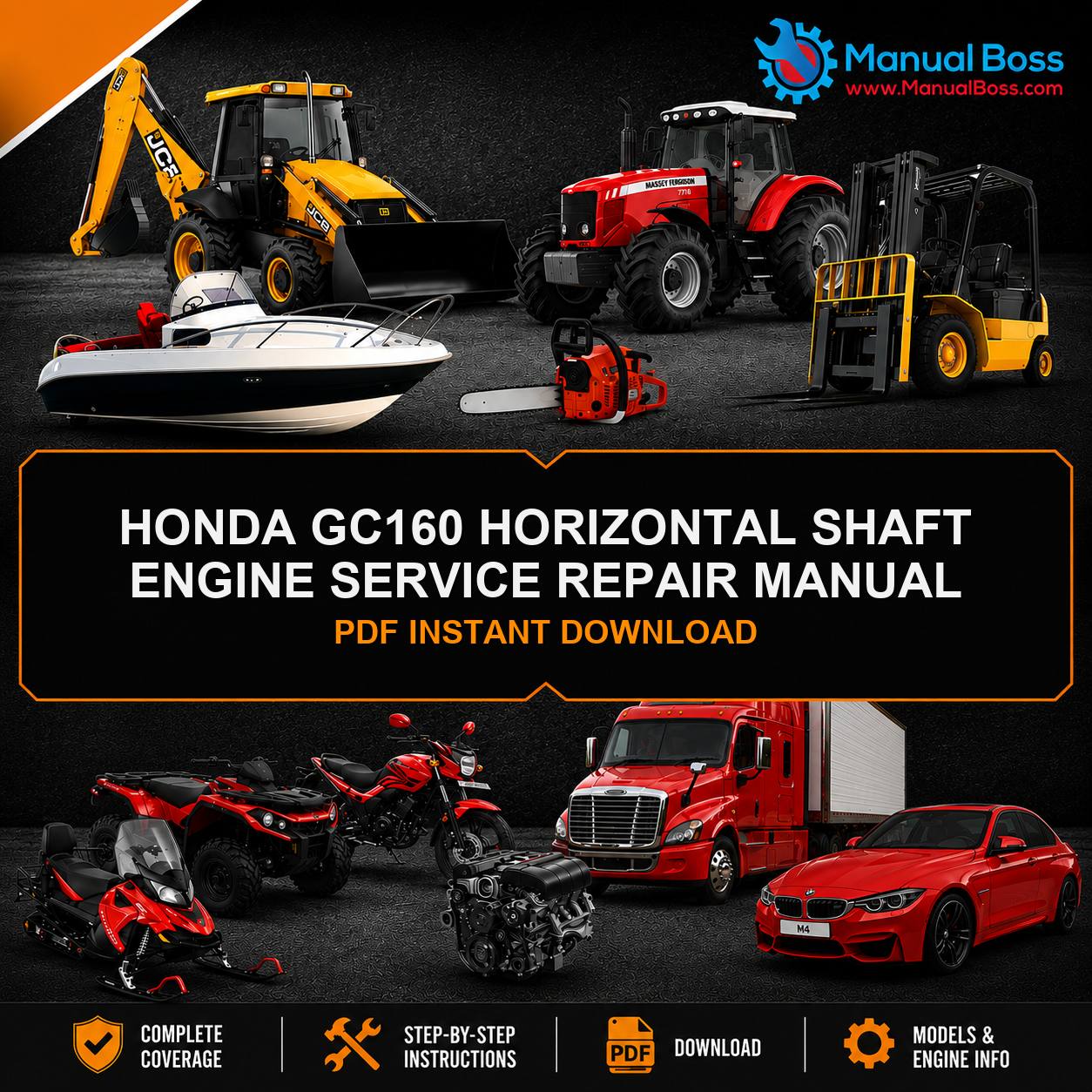 HONDA GC160 HORIZONTAL SHAFT ENGINE SERVICE REPAIR MANUAL PDF INSTANT DOWNLOAD