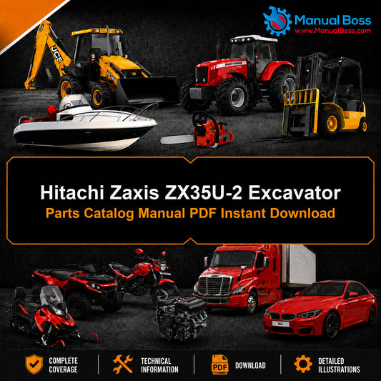 Hitachi Zaxis ZX35U-2 Excavator Parts Catalog Manual PDF Instant Download