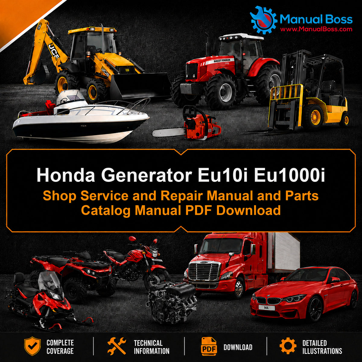Honda Generator Eu10i Eu1000i Shop Service and Repair Manual and Parts Catalog Manual PDF Download