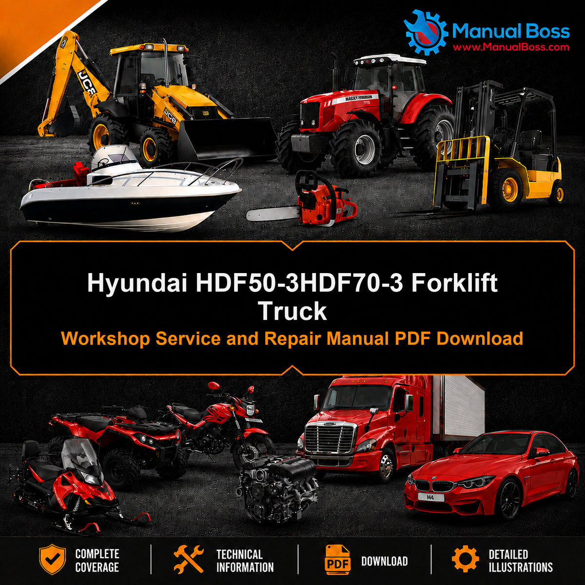 Hyundai HDF50-3HDF70-3 Forklift Truck Workshop Service and Repair Manual PDF Download