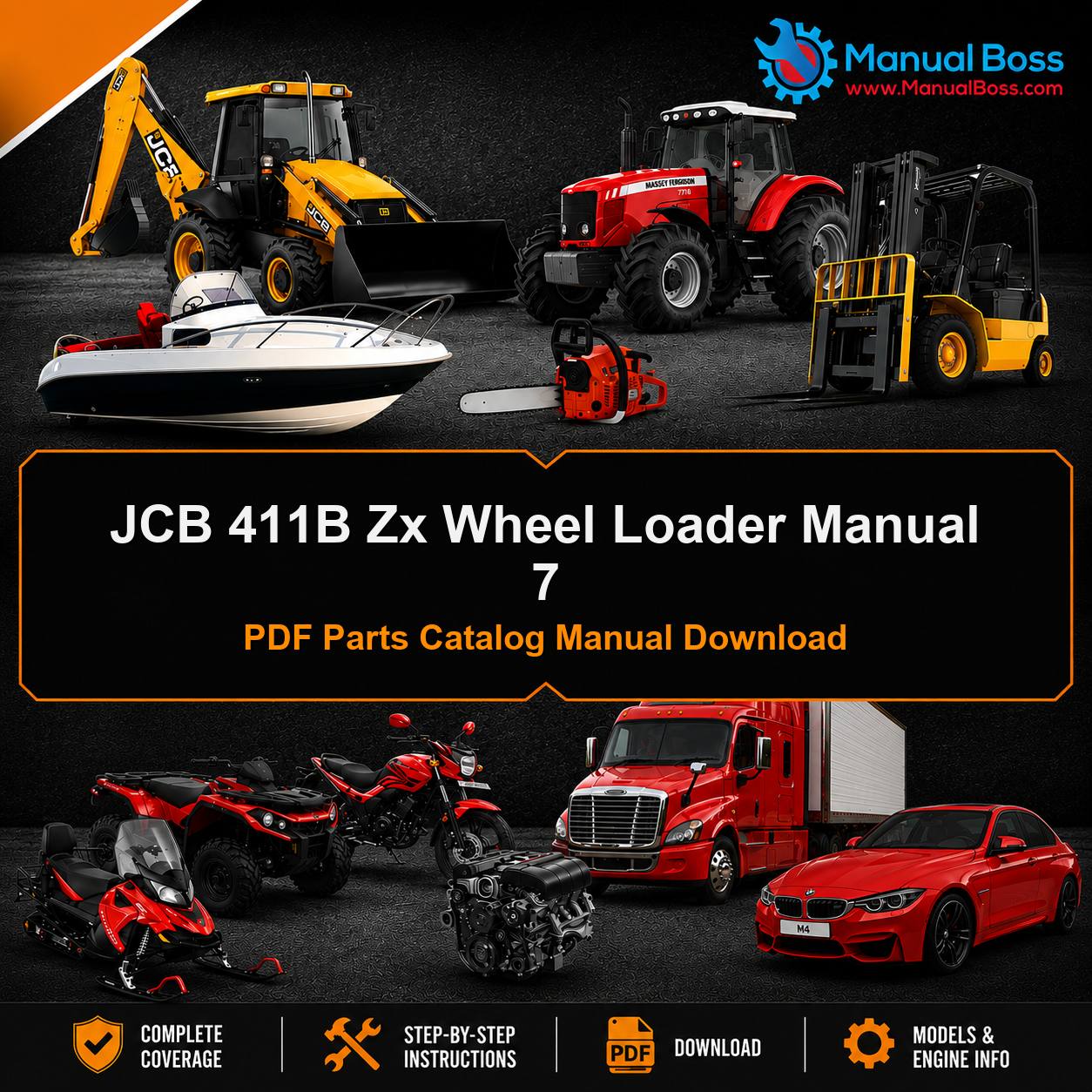 JCB 411B Zx Wheel Loader Manual 7 PDF Parts Catalog Manual Download