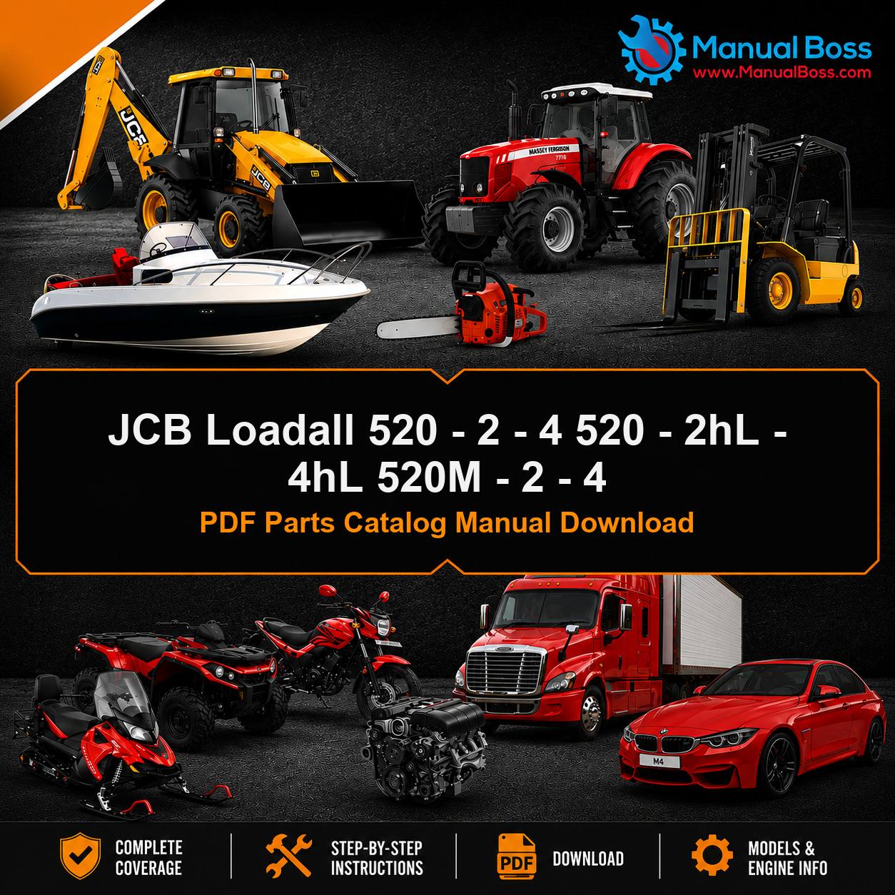 JCB Loadall 520 - 2 - 4 520 - 2hL - 4hL 520M - 2 - 4 PDF Parts Catalog Manual Download