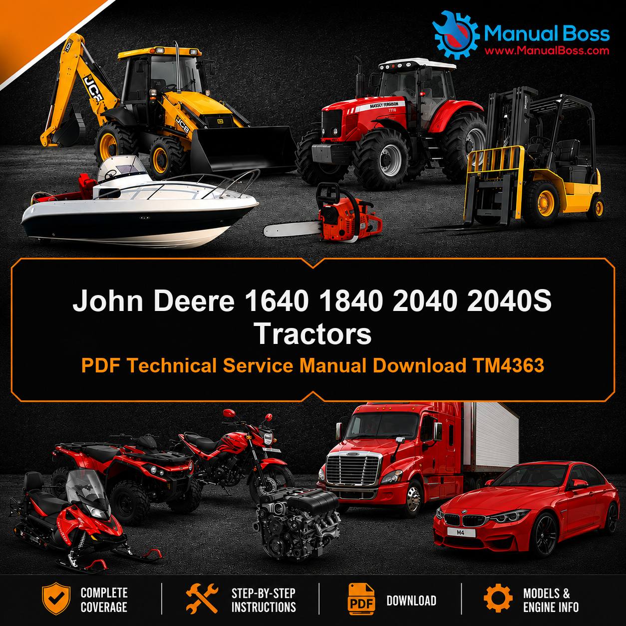 John Deere 1640 1840 2040 2040S Tractors PDF Technical Service Manual Download TM4363