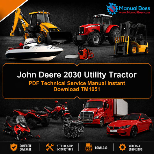 John Deere 2030 Utility Tractor PDF Technical Service Manual Instant Download TM1051