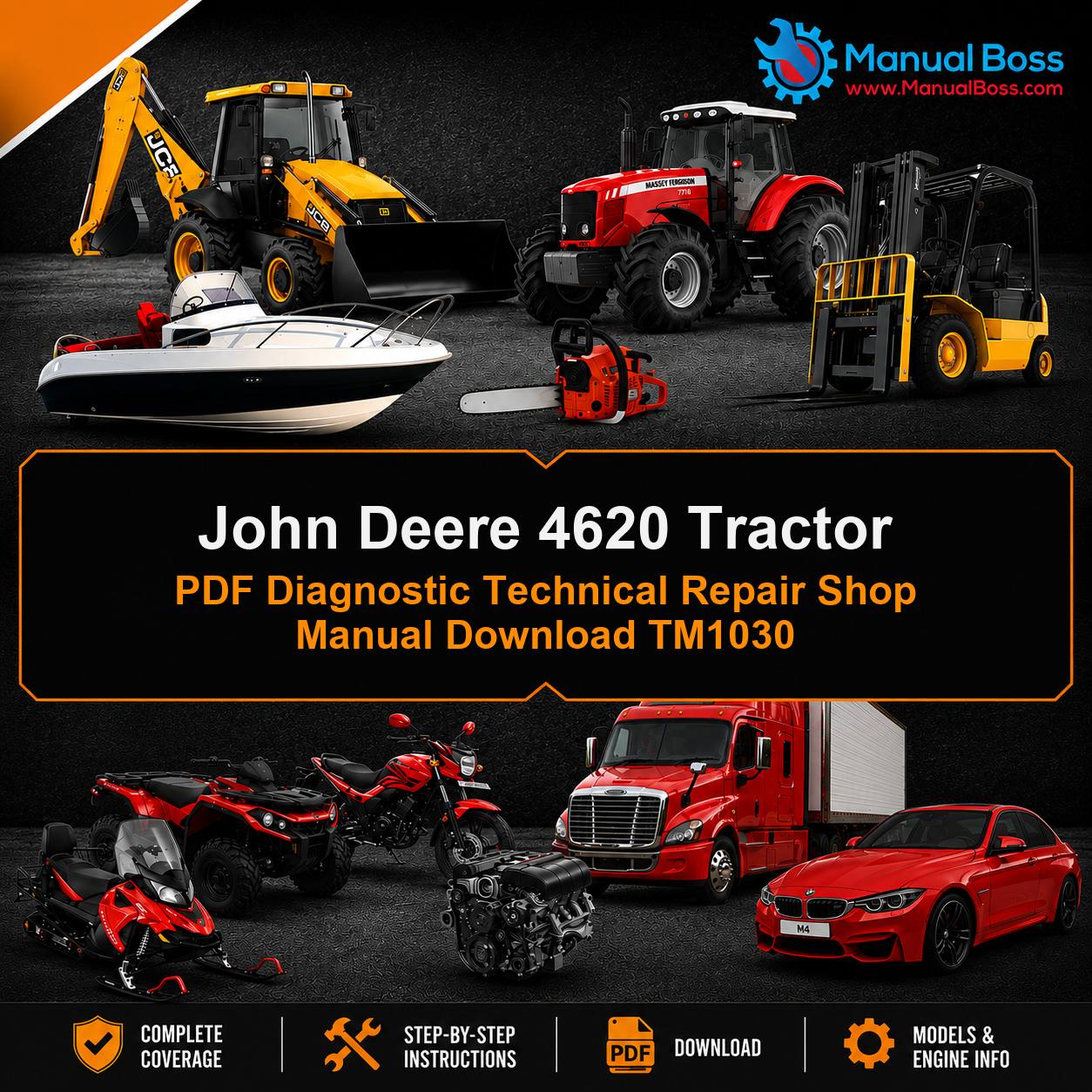 John Deere 4620 Tractor PDF Diagnostic Technical Repair Shop Manual Download TM1030