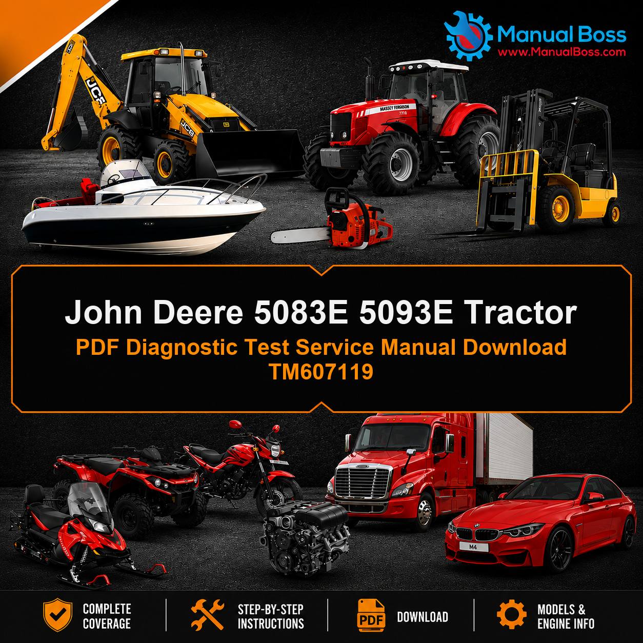 John Deere 5083E 5093E Tractor PDF Diagnostic Test Service Manual Download TM607119