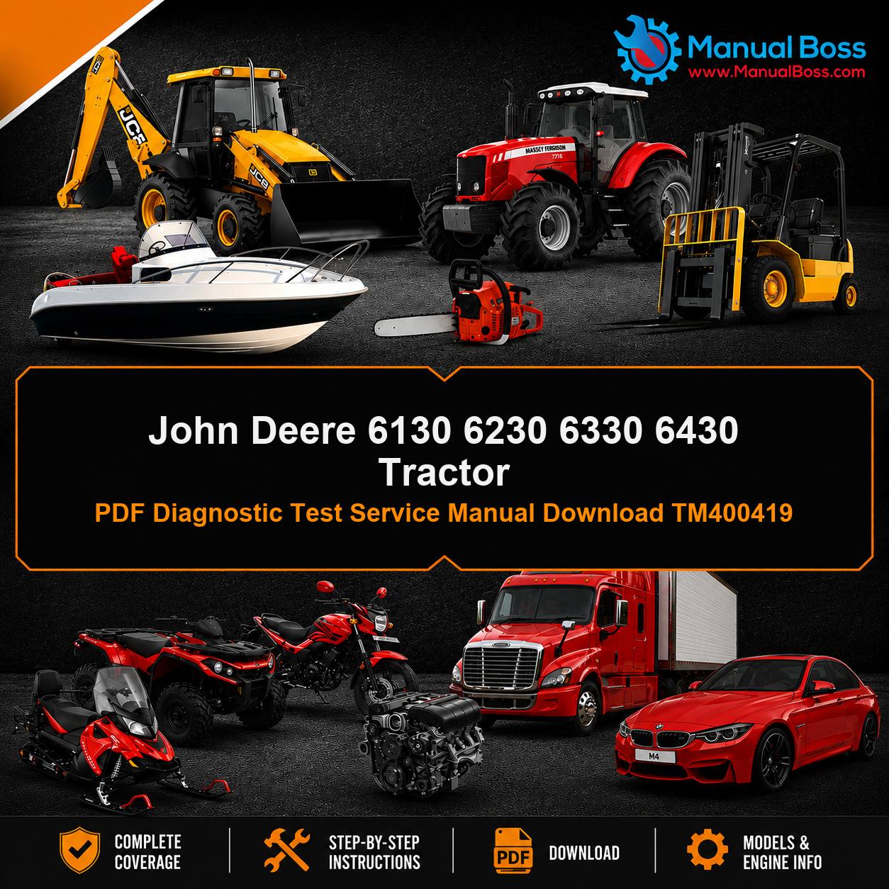 John Deere 6130 6230 6330 6430 Tractor PDF Diagnostic Test Service Manual Download TM400419