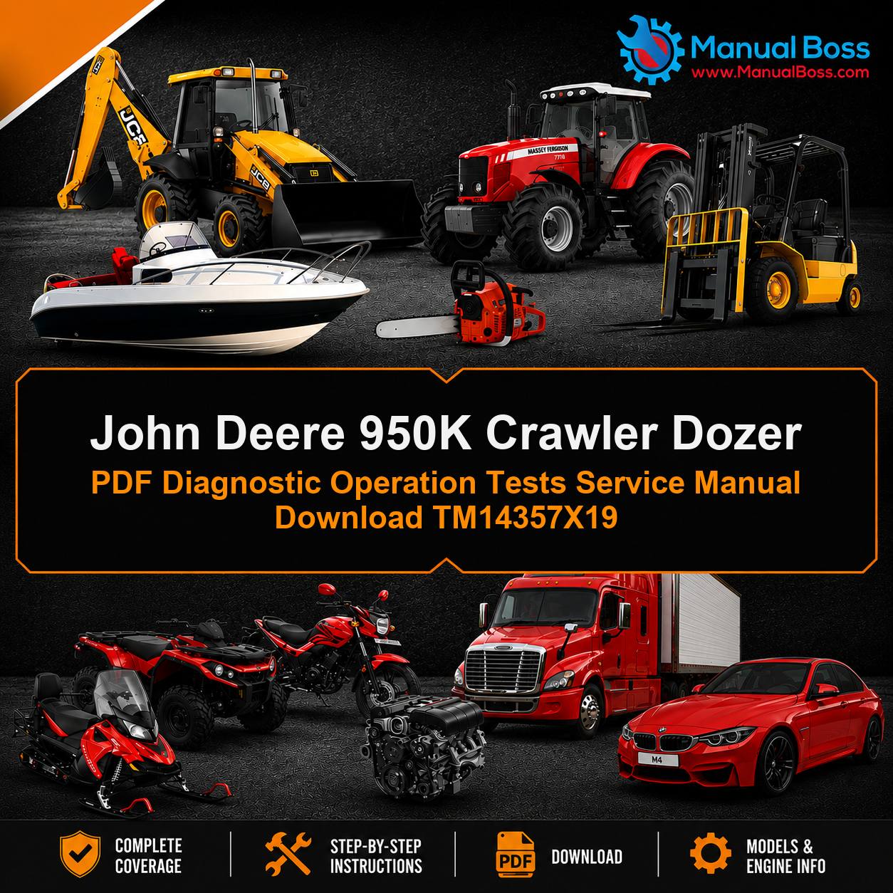 John Deere 950K Crawler Dozer PDF Diagnostic Operation Tests Service Manual Download TM14357X19