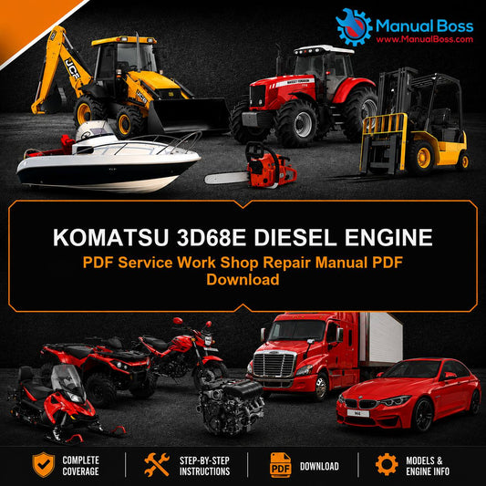 KOMATSU 3D68E DIESEL ENGINE PDF Service Work Shop Repair Manual PDF Download