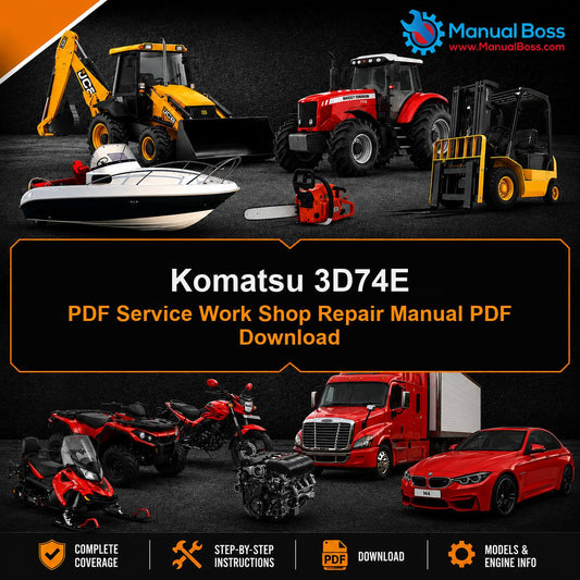 Komatsu 3D74E PDF Service Work Shop Repair Manual PDF Download