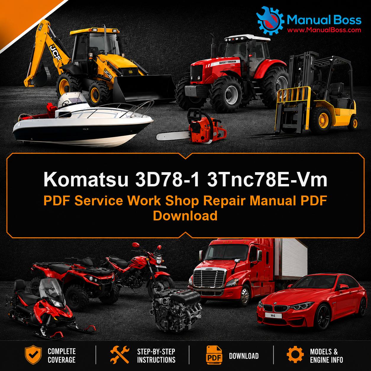 Komatsu 3D78-1 3Tnc78E-Vm PDF Service Work Shop Repair Manual PDF Download