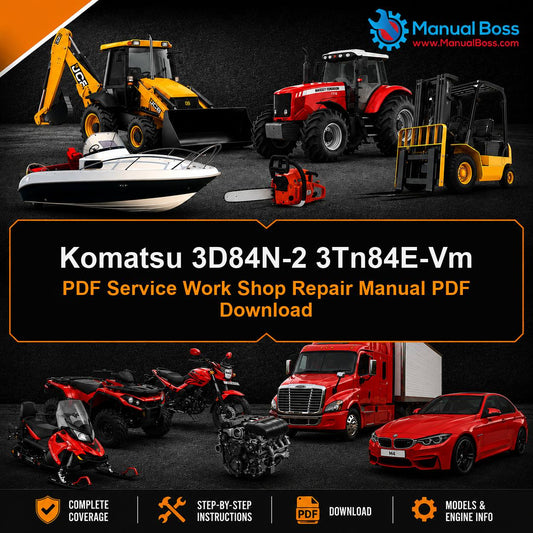 Komatsu 3D84N-2 3Tn84E-Vm PDF Service Work Shop Repair Manual PDF Download