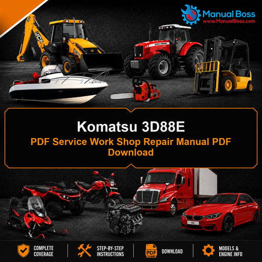 Komatsu 3D88E PDF Service Work Shop Repair Manual PDF Download