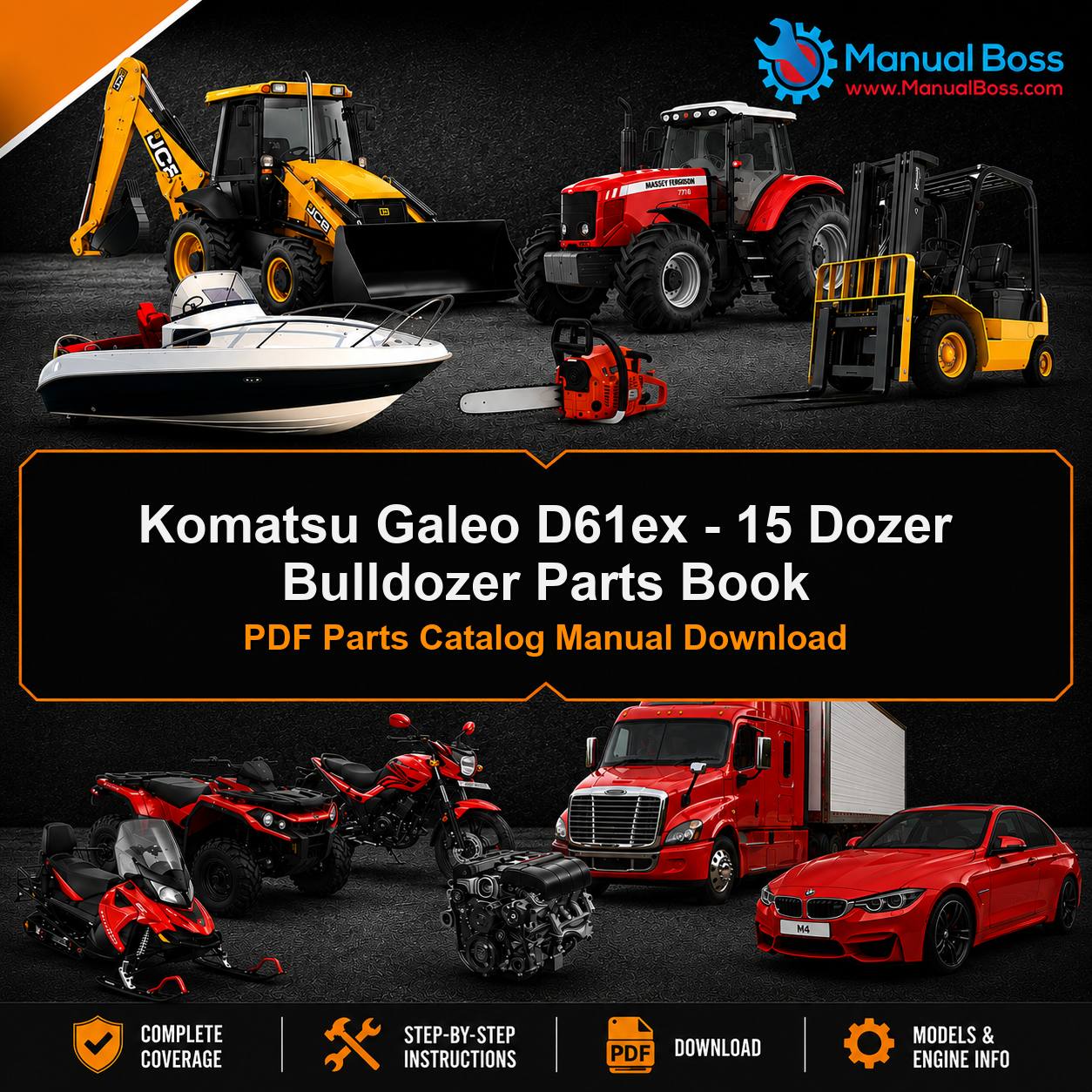 Komatsu Galeo D61ex - 15 Dozer Bulldozer Parts Book PDF Parts Catalog Manual Download