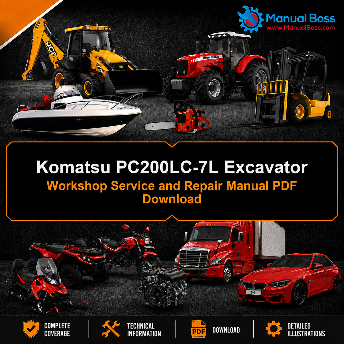 Komatsu PC200LC-7L Excavator Workshop Service and Repair Manual PDF Download