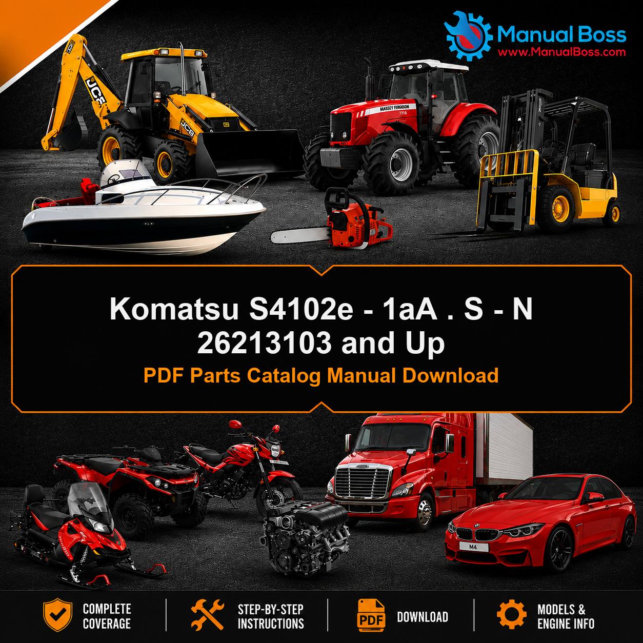 Komatsu S4102e - 1aA . S - N 26213103 and Up PDF Parts Catalog Manual Download