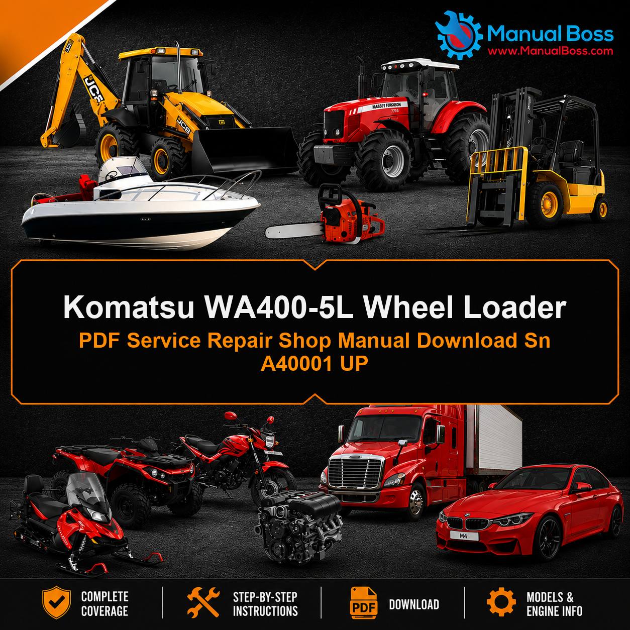 Komatsu WA400-5L Wheel Loader PDF Service Repair Shop Manual Download Sn A40001 UP