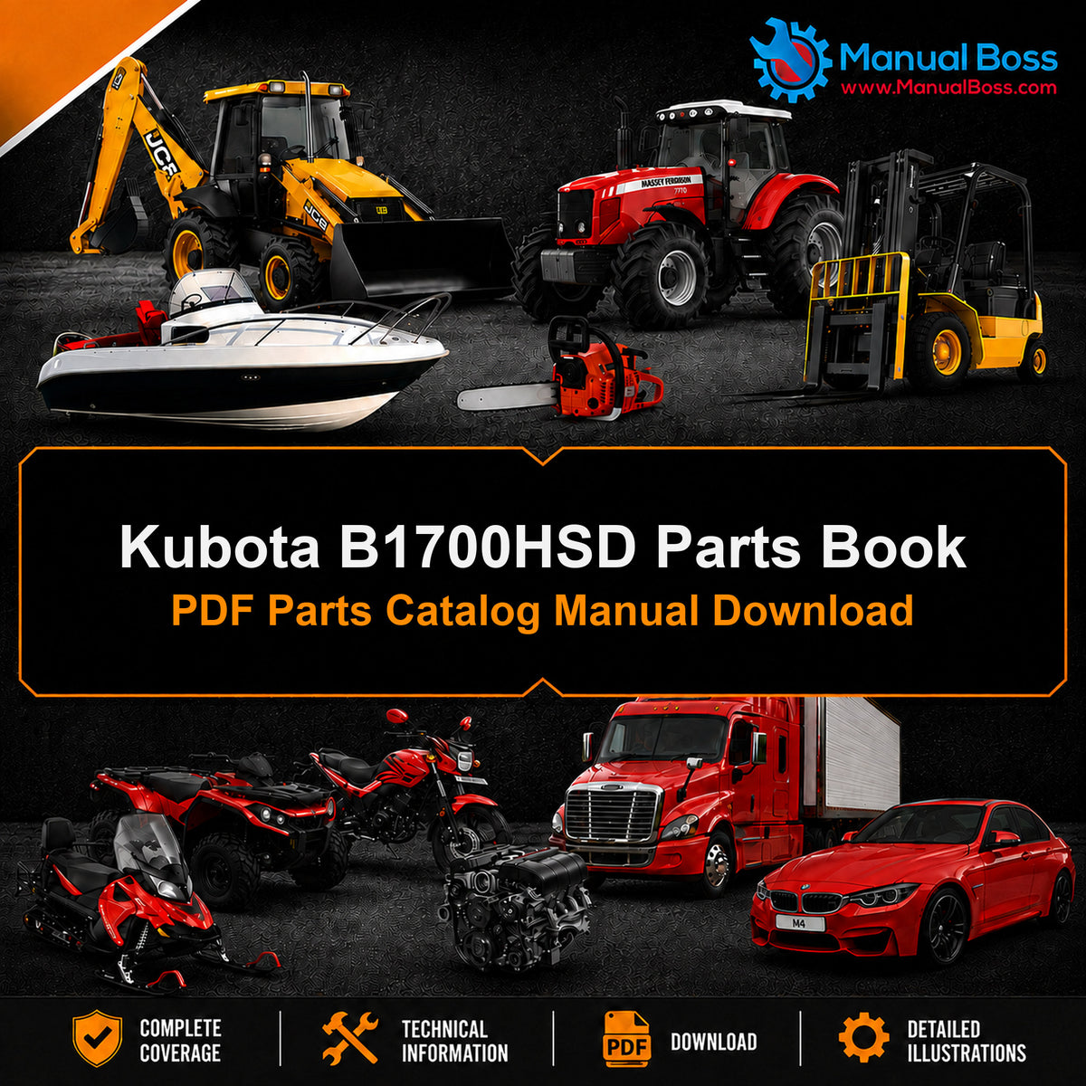 Kubota B1700HSD Parts Book PDF Parts Catalog Manual Download