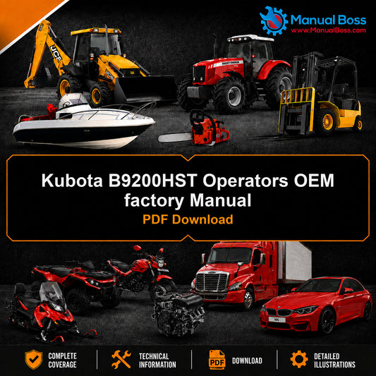 Kubota B9200HST Operators OEM factory Manual PDF Download