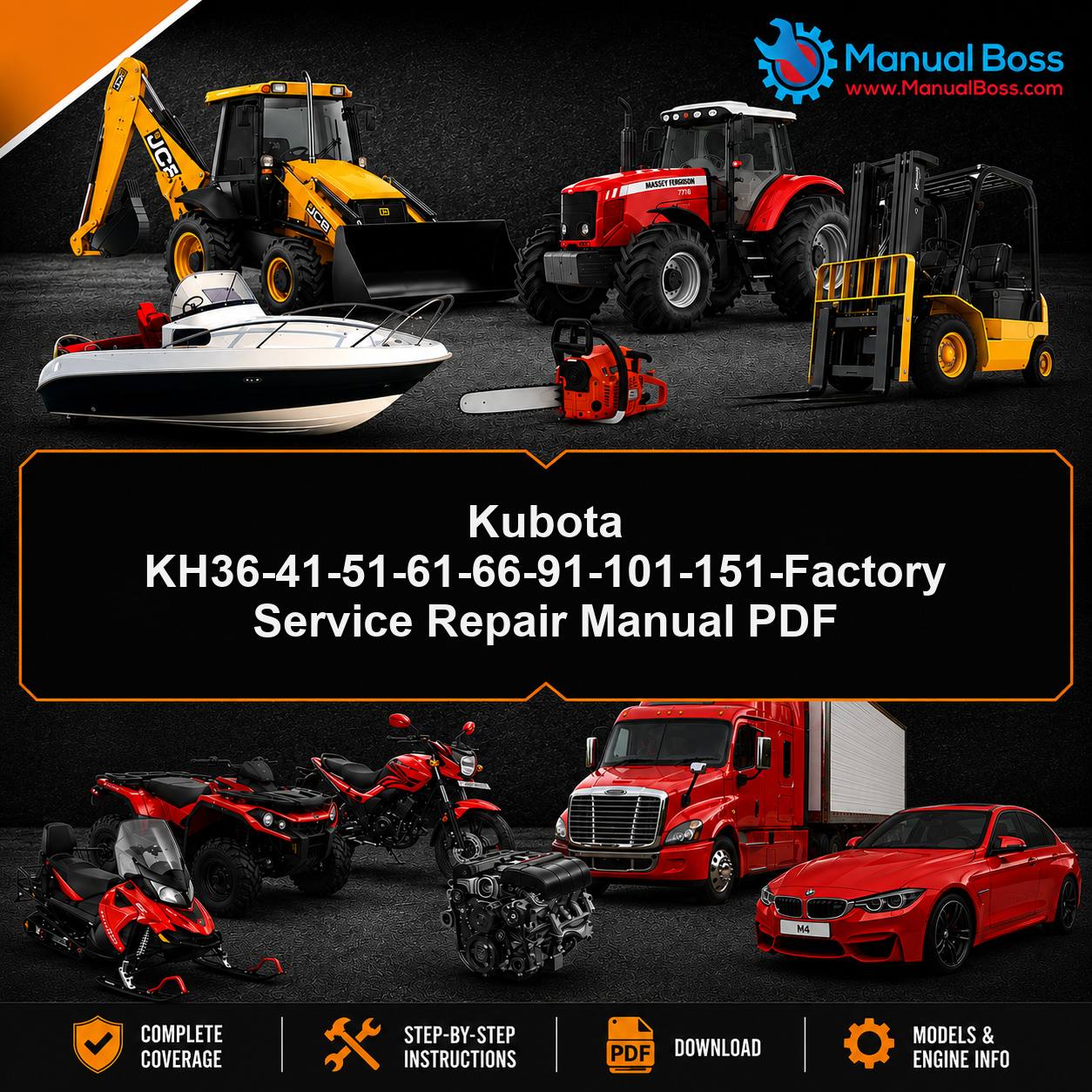 Kubota KH36-41-51-61-66-91-101-151-Factory Service Repair Manual PDF