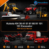 Kubota KH 36 41 51 61 66 91 101 151 Excavator PDF Service Manual