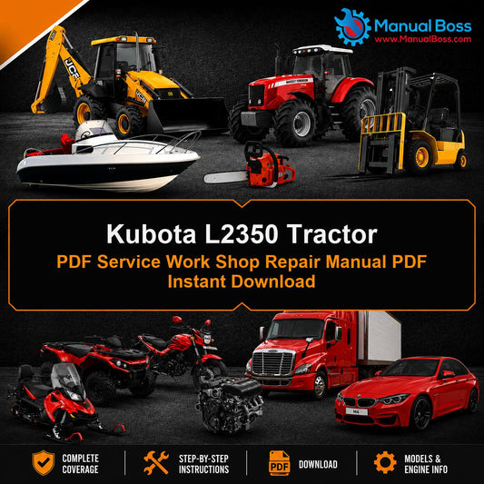 Kubota L2350 Tractor PDF Service Work Shop Repair Manual PDF Instant Download