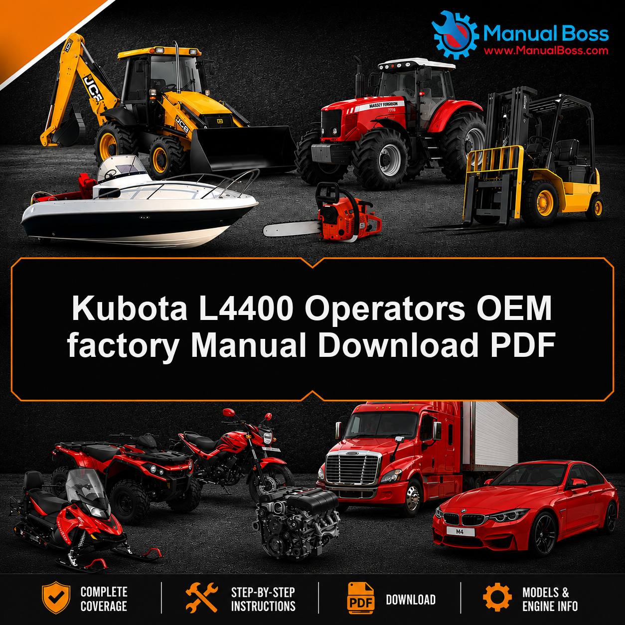 Kubota L4400 Operators OEM factory Manual Download PDF
