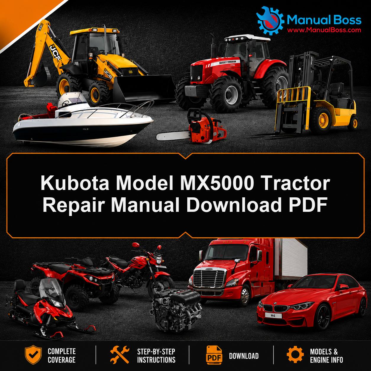 Kubota Model MX5000 Tractor Repair Manual Download PDF