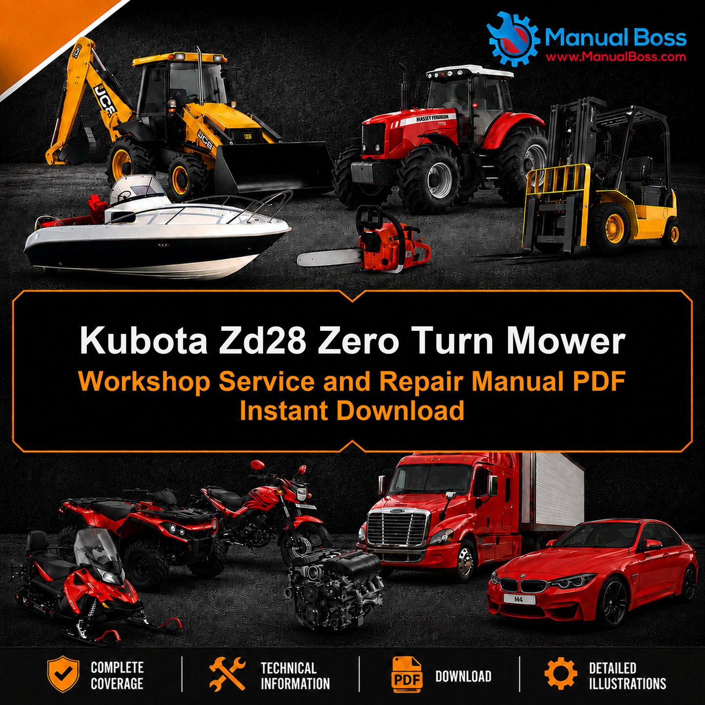 Kubota Zd28 Zero Turn Mower Workshop Service and Repair Manual PDF Instant Download