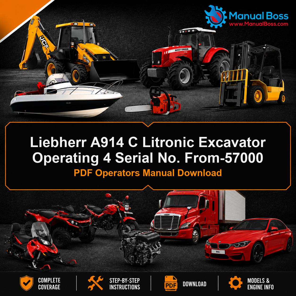 Liebherr A914 C Litronic Excavator Operating 4 Serial No. From-57000 PDF Operators Manual Download