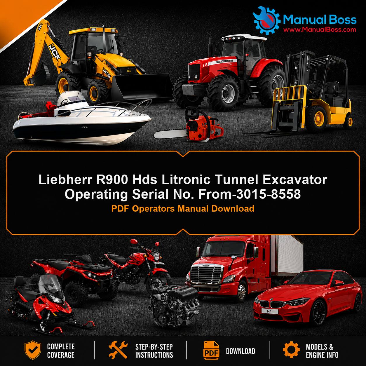 Liebherr R900 Hds Litronic Tunnel Excavator Operating Serial No. From-3015-8558 PDF Operators Manual Download