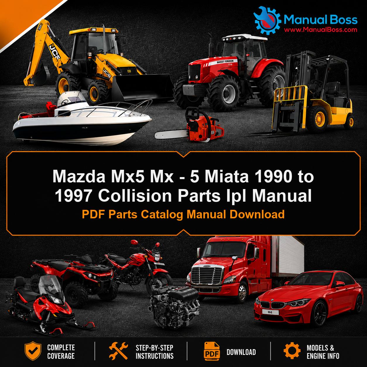Mazda Mx5 Mx - 5 Miata 1990 to 1997 Collision Parts Ipl Manual PDF Parts Catalog Manual Download