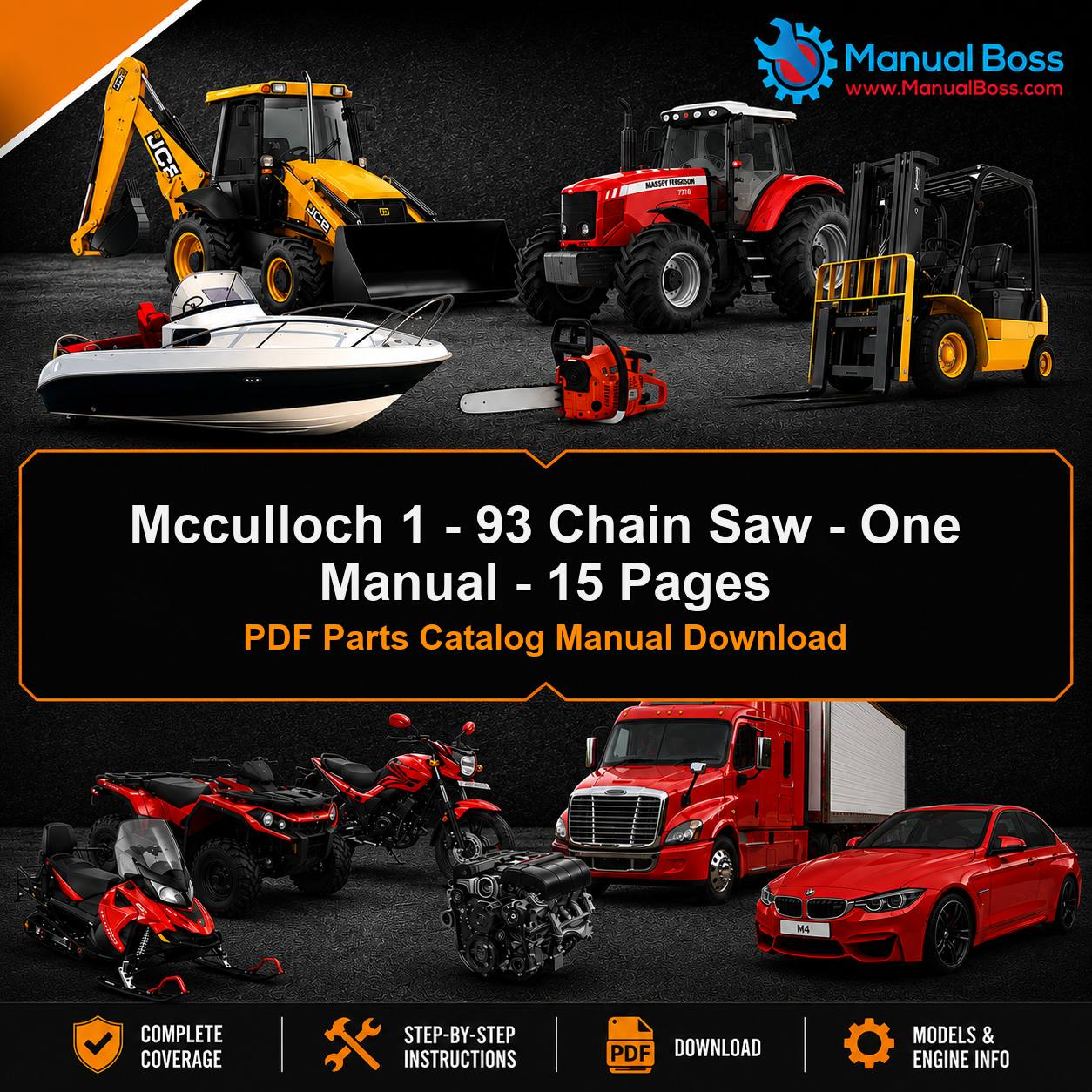 Mcculloch 1 - 93 Chain Saw - One Manual - 15 Pages PDF Parts Catalog Manual Download