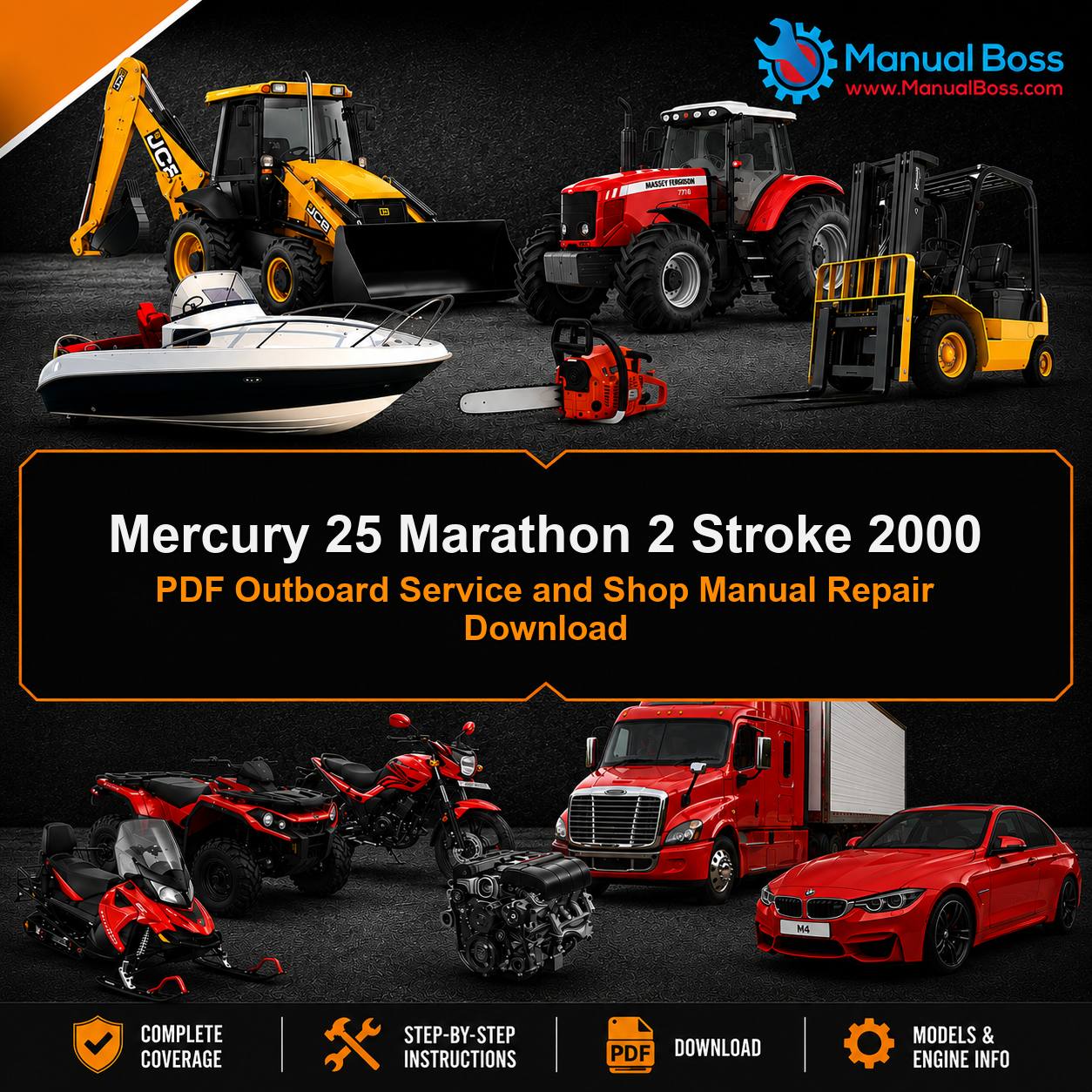Mercury 25 Marathon 2 Stroke 2000 PDF Outboard Service and Shop Manual Repair Download