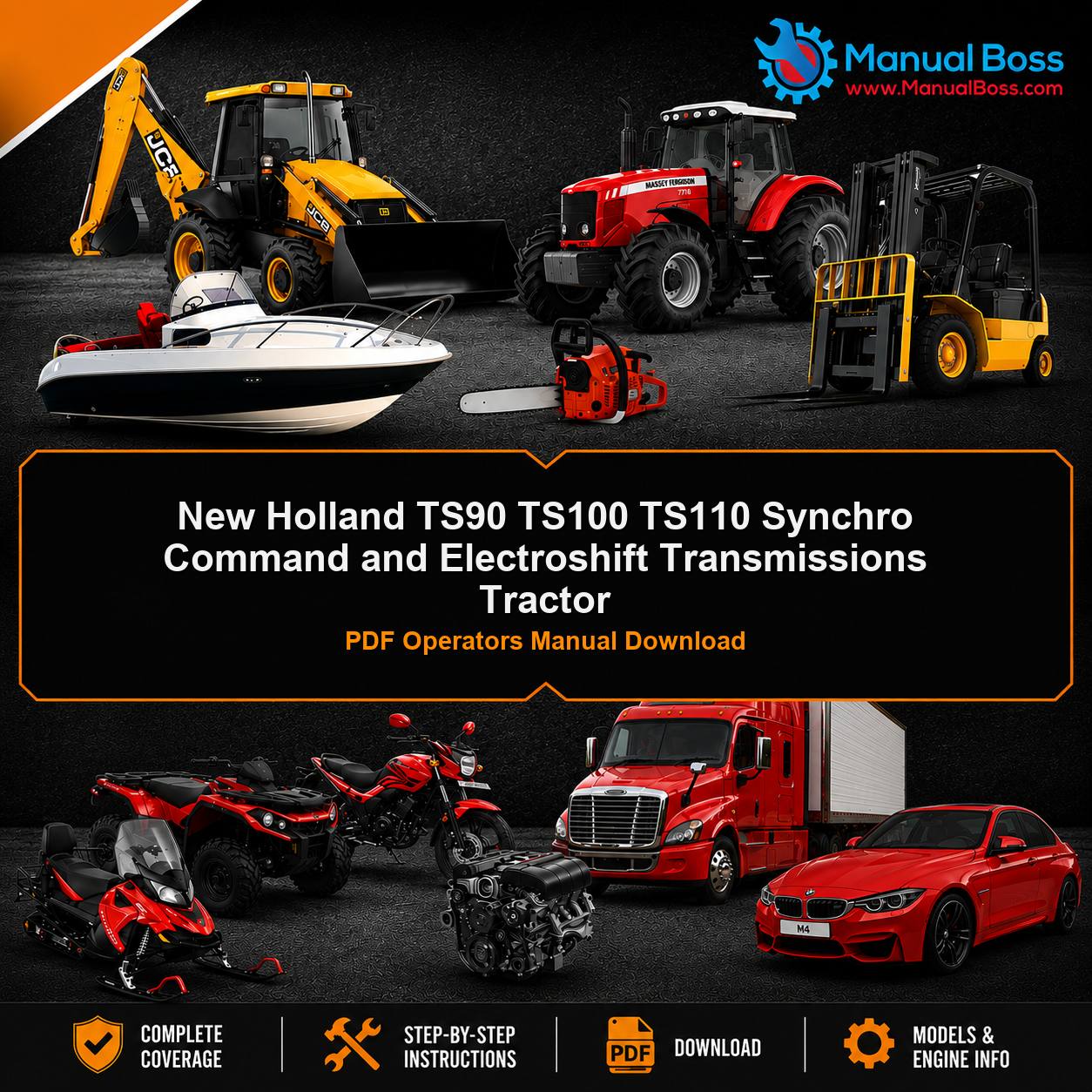 New Holland TS90 TS100 TS110 Synchro Command and Electroshift Transmissions Tractor PDF Operators Manual Download