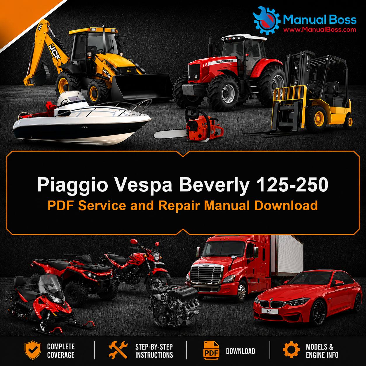 Piaggio Vespa Beverly 125-250 PDF Service and Repair Manual Download