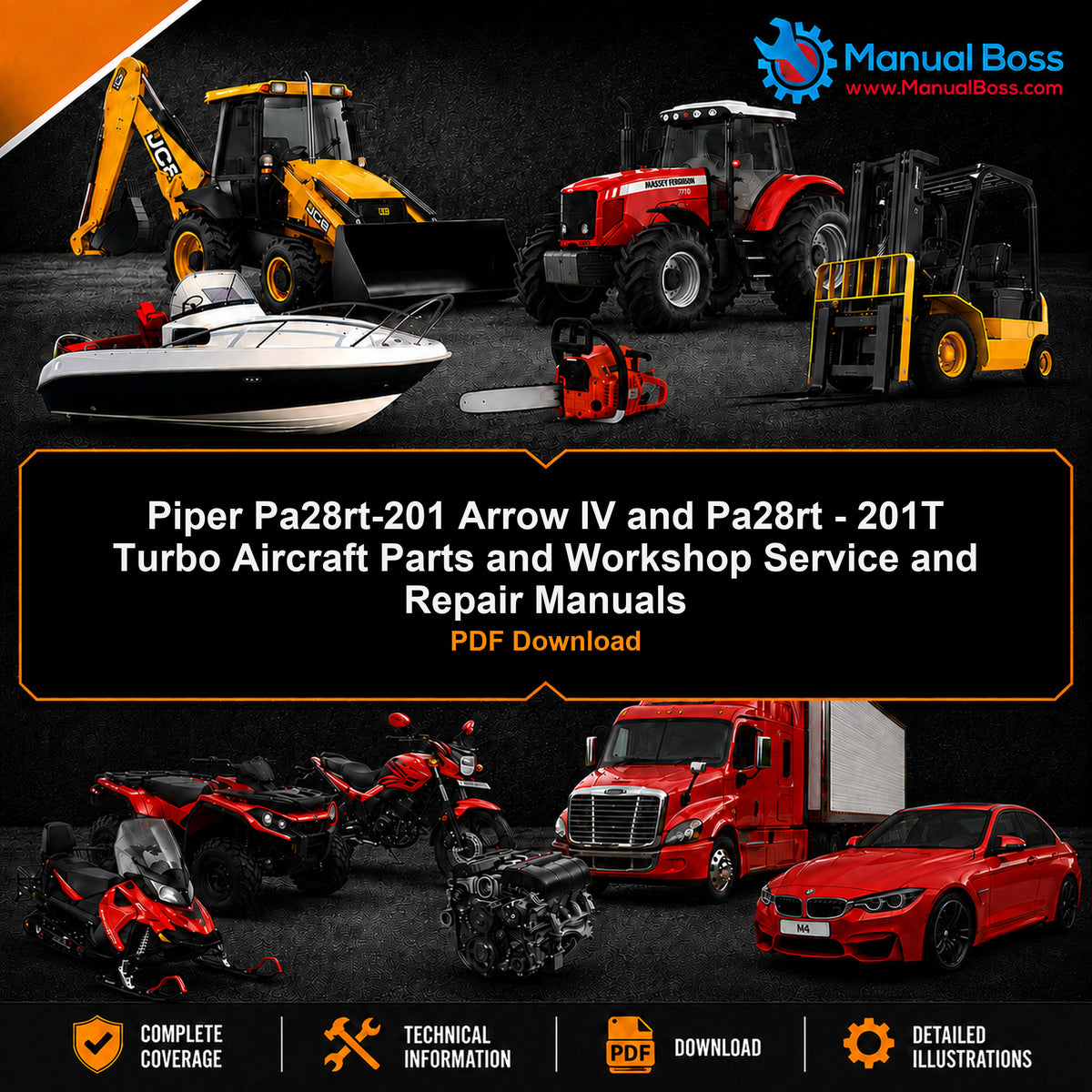 Piper Pa28rt-201 Arrow IV and Pa28rt - 201T Turbo Aircraft Parts and Workshop Service and Repair Manuals PDF Download