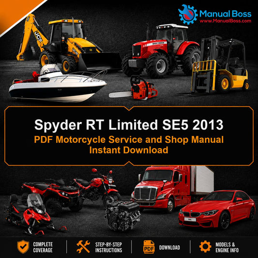 Spyder RT Limited SE5 2013 PDF Motorcycle Service and Shop Manual Instant Download
