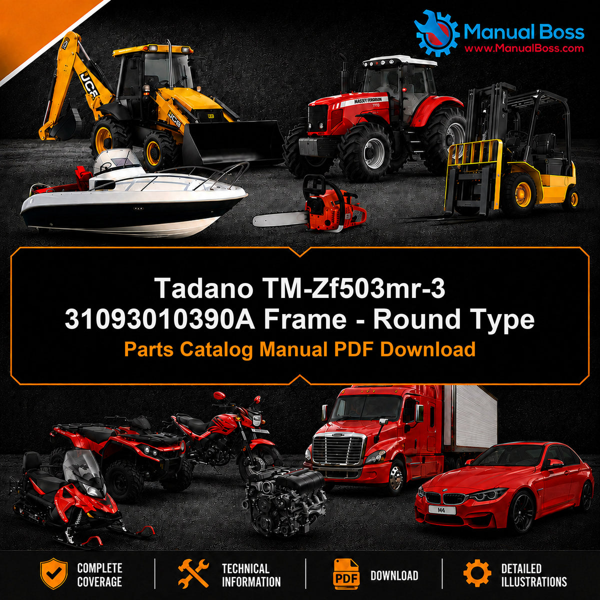 Tadano TM-Zf503mr-3 31093010390A Frame - Round Type Parts Catalog Manual PDF Download