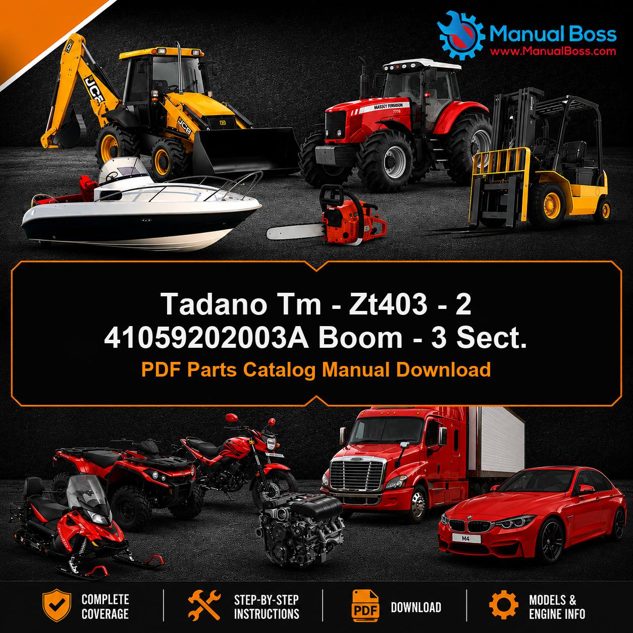 Tadano Tm - Zt403 - 2 41059202003A Boom - 3 Sect. PDF Parts Catalog Manual Download