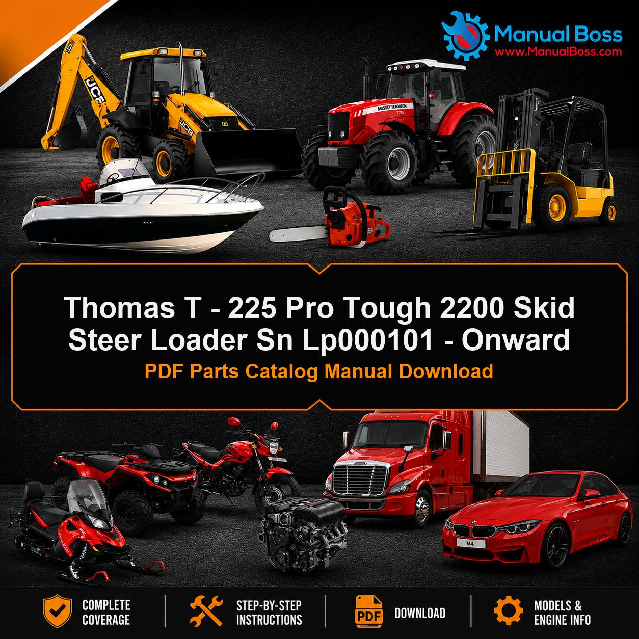 Thomas T - 225 Pro Tough 2200 Skid Steer Loader Sn Lp000101 - Onward PDF Parts Catalog Manual Download