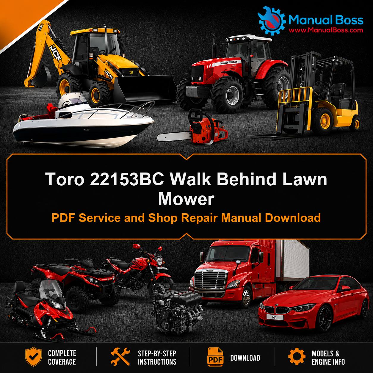 Toro 22153BC Walk Behind Lawn Mower PDF Service and Shop Repair Manual Download