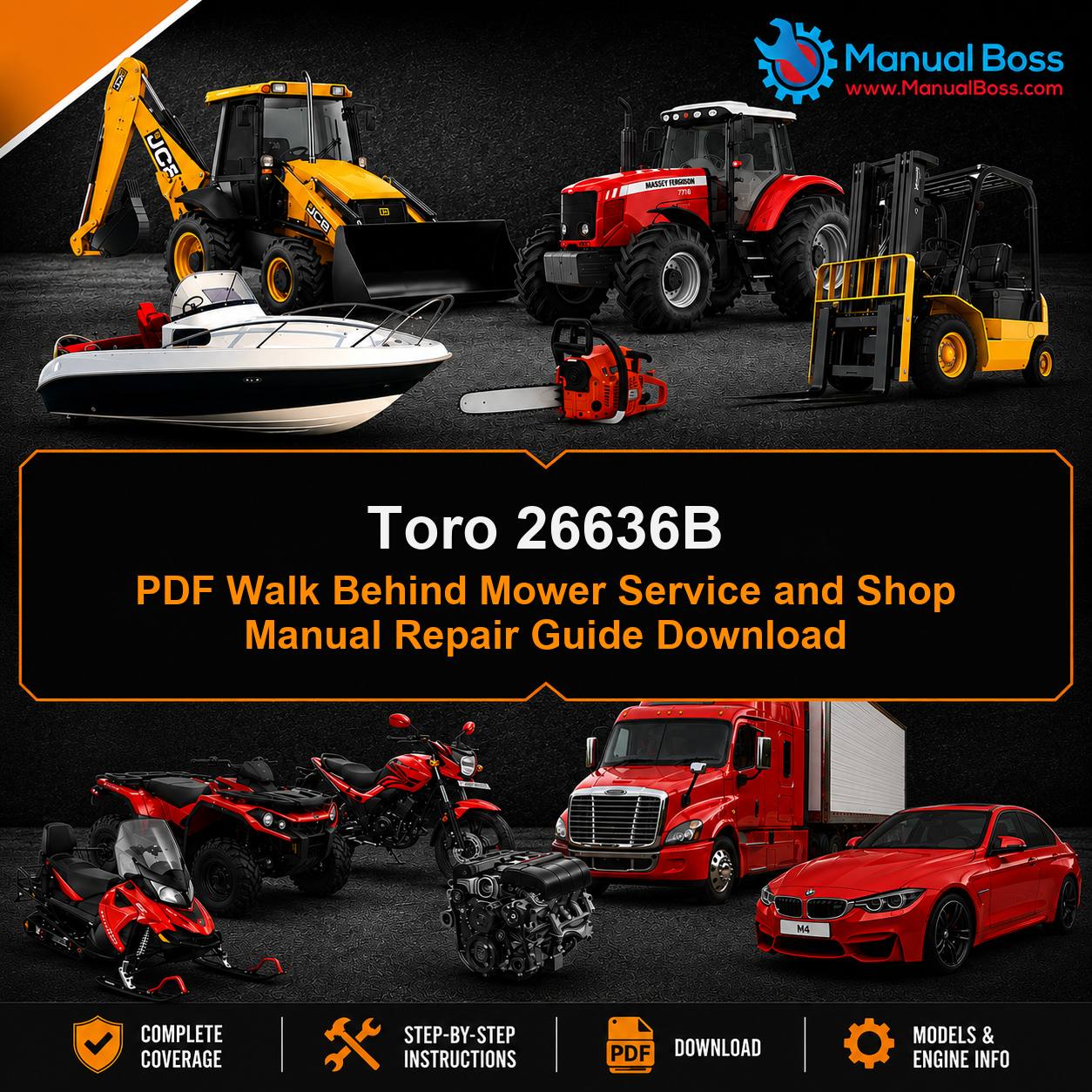 Toro 26636B PDF Walk Behind Mower Service and Shop Manual Repair Guide Download