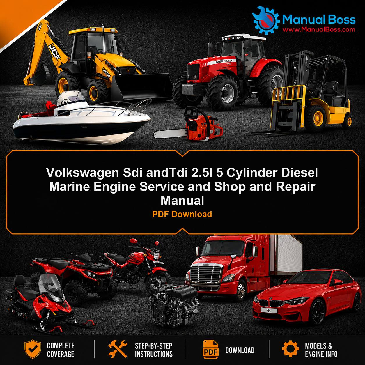 Volkswagen Sdi andTdi 2.5l 5 Cylinder Diesel Marine Engine Service and Shop and Repair Manual PDF Download